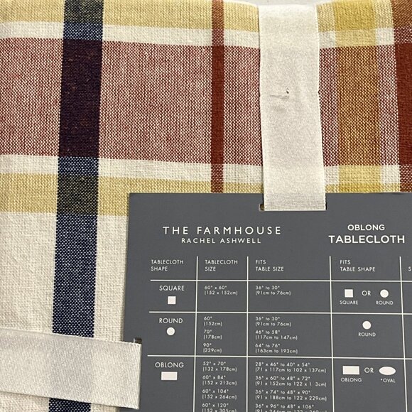 Rachel Ashwell The Farmhouse Tablecloth Multi Plaid Oblong 60x84 Country Cabin - Picture 8 of 8